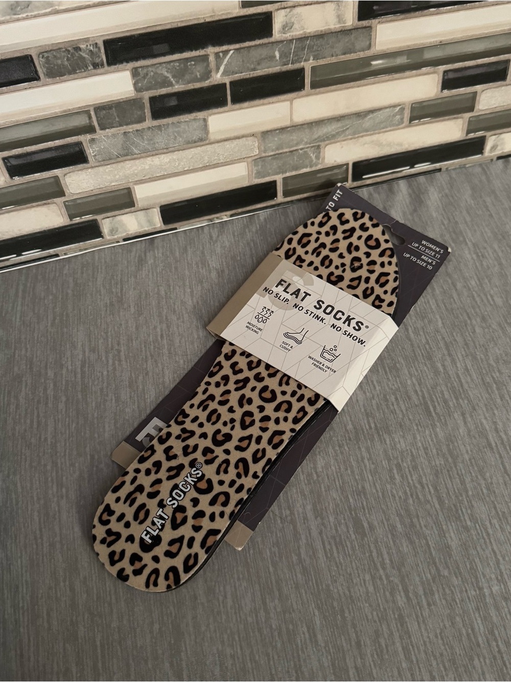 Leopard Print Flat Socks No-Show Shoe Liners New